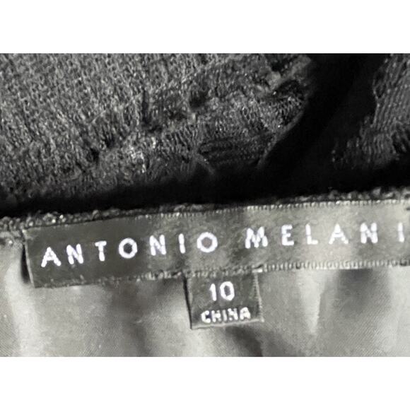 Antonio Melani Black Vintage 40s Look Old Hollywood Lace Cocktail Dress 10 L NEW - Picture 5 of 14